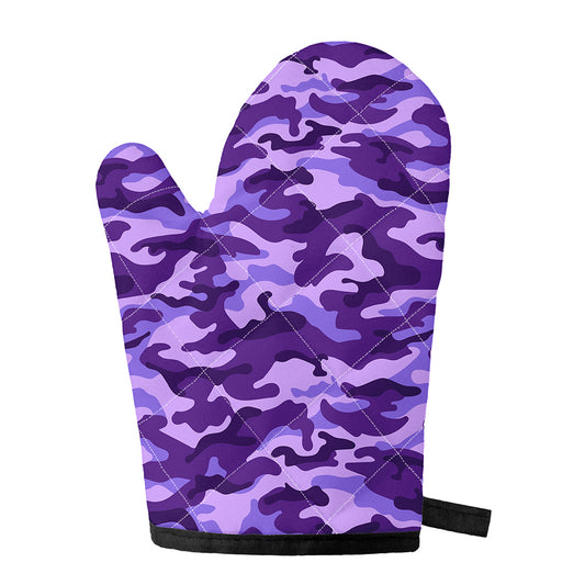 Purple Camouflage Print Single Oven Mitt