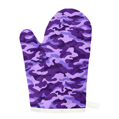 Purple Camouflage Print Single Oven Mitt