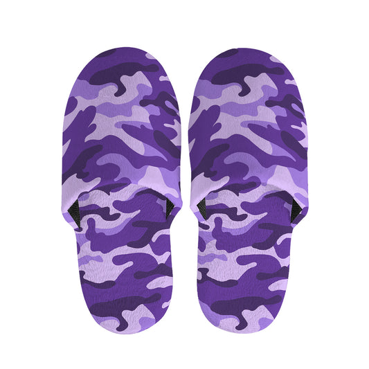 Purple Camouflage Print Slippers
