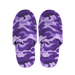 Purple Camouflage Print Slippers