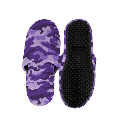 Purple Camouflage Print Slippers