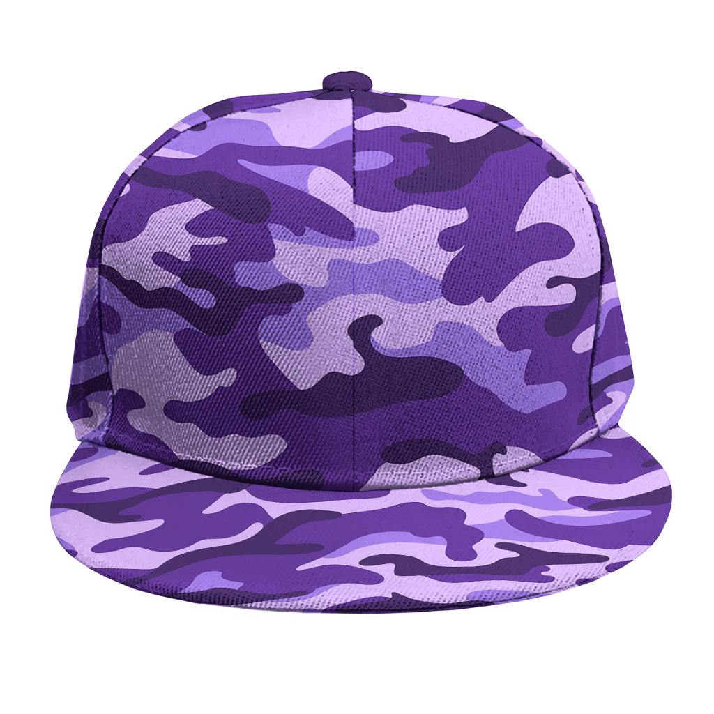Purple Camouflage Print Snapback Cap