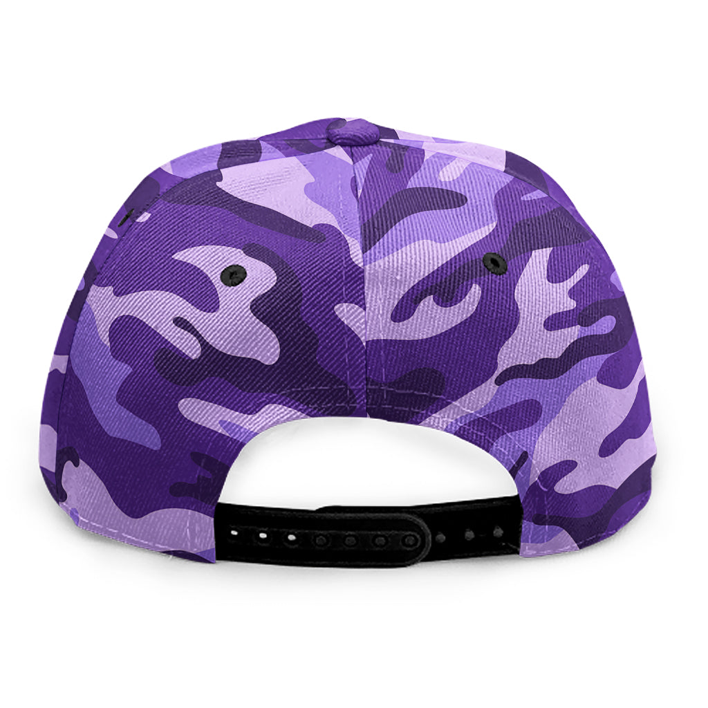 Purple Camouflage Print Snapback Cap
