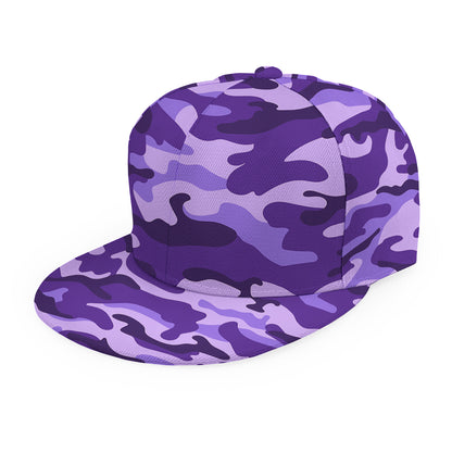 Purple Camouflage Print Snapback Cap