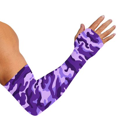 Purple Camouflage Print Sun Protection Arm Sleeves