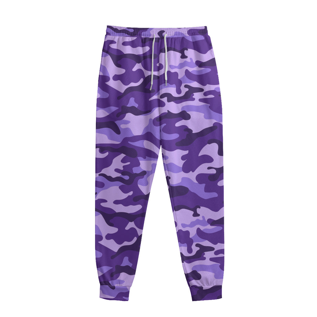 Purple Camouflage Print Sweatpants