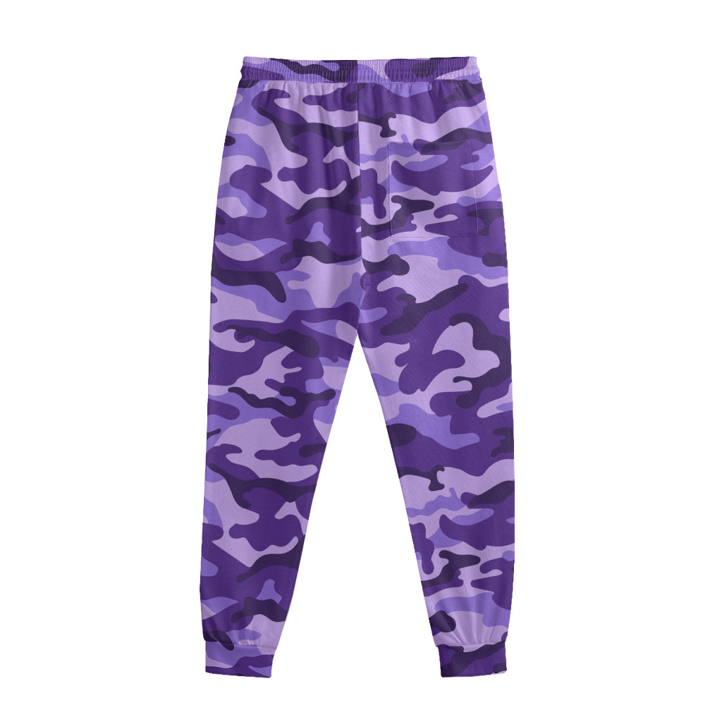 Purple Camouflage Print Sweatpants