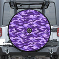 Purple Camouflage Print Tire Cover With Camera Hole