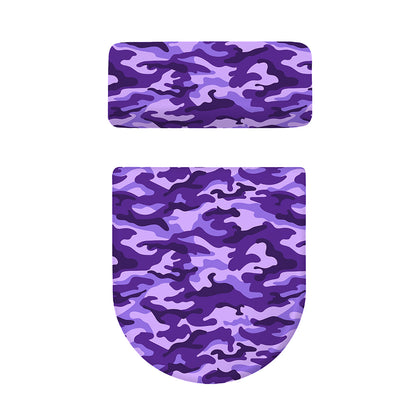 Purple Camouflage Print Toilet Lid And Tank Cover Set