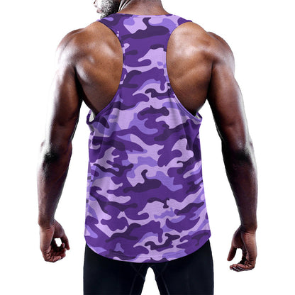 Purple Camouflage Print Training Tank Top
