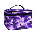 Purple Camouflage Print Travel Makeup Bag