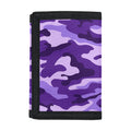 Purple Camouflage Print Trifold Wallet