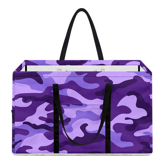 Purple Camouflage Print Utility Tote Bag