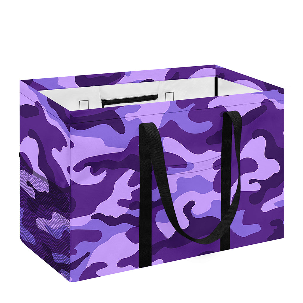 Purple Camouflage Print Utility Tote Bag