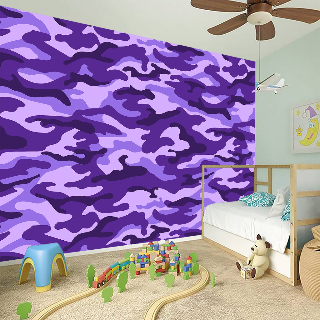 Purple Camouflage Print Wall Sticker