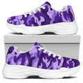Purple Camouflage Print White Chunky Shoes