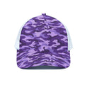 Purple Camouflage Print White Mesh Trucker Hat