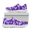 Purple Camouflage Print White Running Shoes