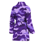 Purple Camouflage Print Women's Bathrobe