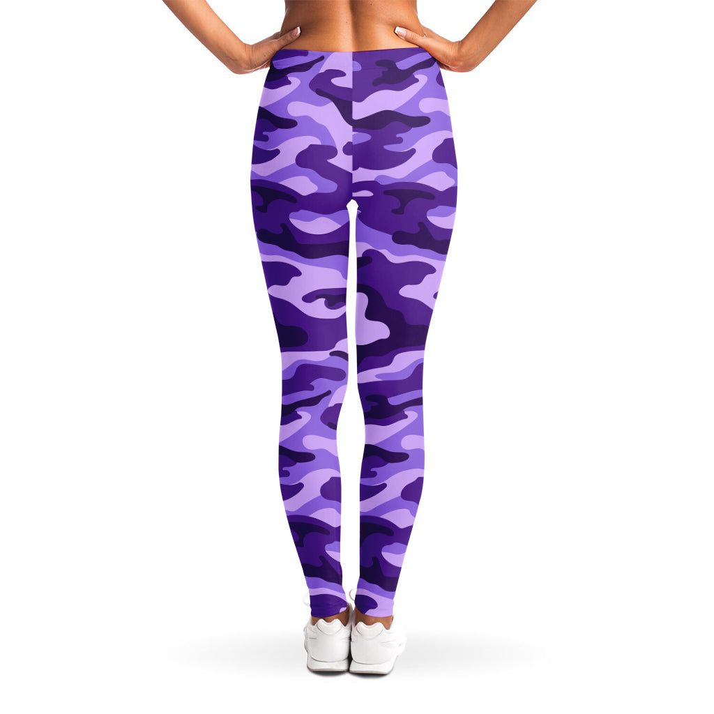 Purple Camouflage Print Women's Leggings