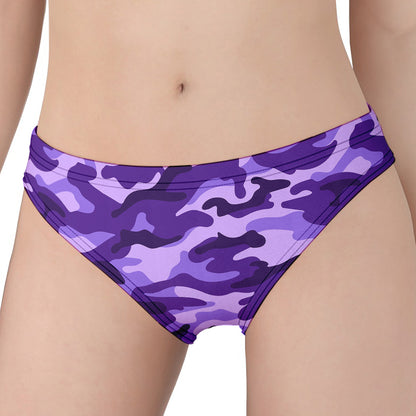 Purple Camouflage Print Women's Panties