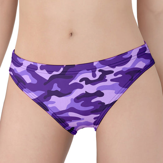 Purple Camouflage Print Women's Panties