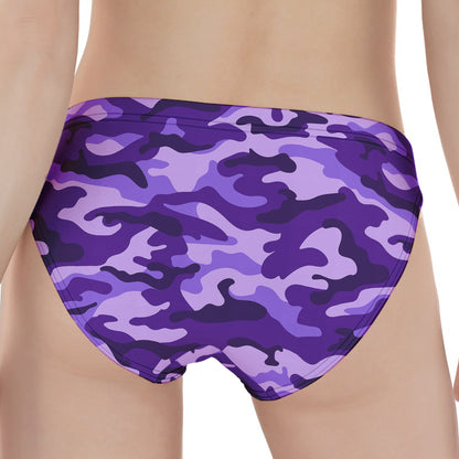 Purple Camouflage Print Women's Panties