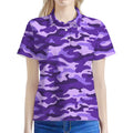 Purple Camouflage Print Women's Polo Shirt