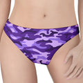 Purple Camouflage Print Women's Thong