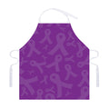 Purple Cancer Awareness Ribbon Print Adjustable Apron