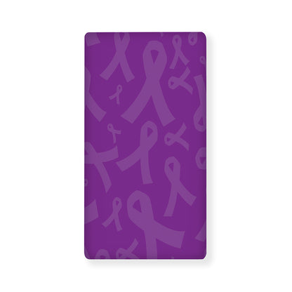 Purple Cancer Awareness Ribbon Print Baby Crib Sheet
