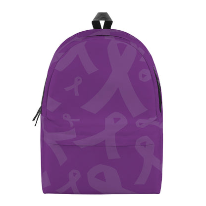 Purple Cancer Awareness Ribbon Print Backpack