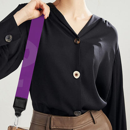 Purple Cancer Awareness Ribbon Print Bag Strap