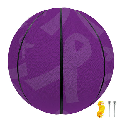 Purple Cancer Awareness Ribbon Print Basketball