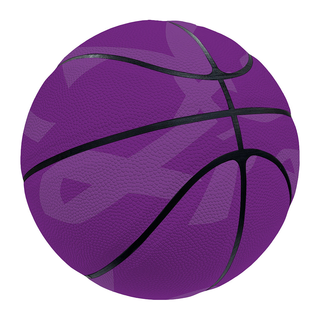 Purple Cancer Awareness Ribbon Print Basketball