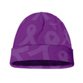 Purple Cancer Awareness Ribbon Print Beanie