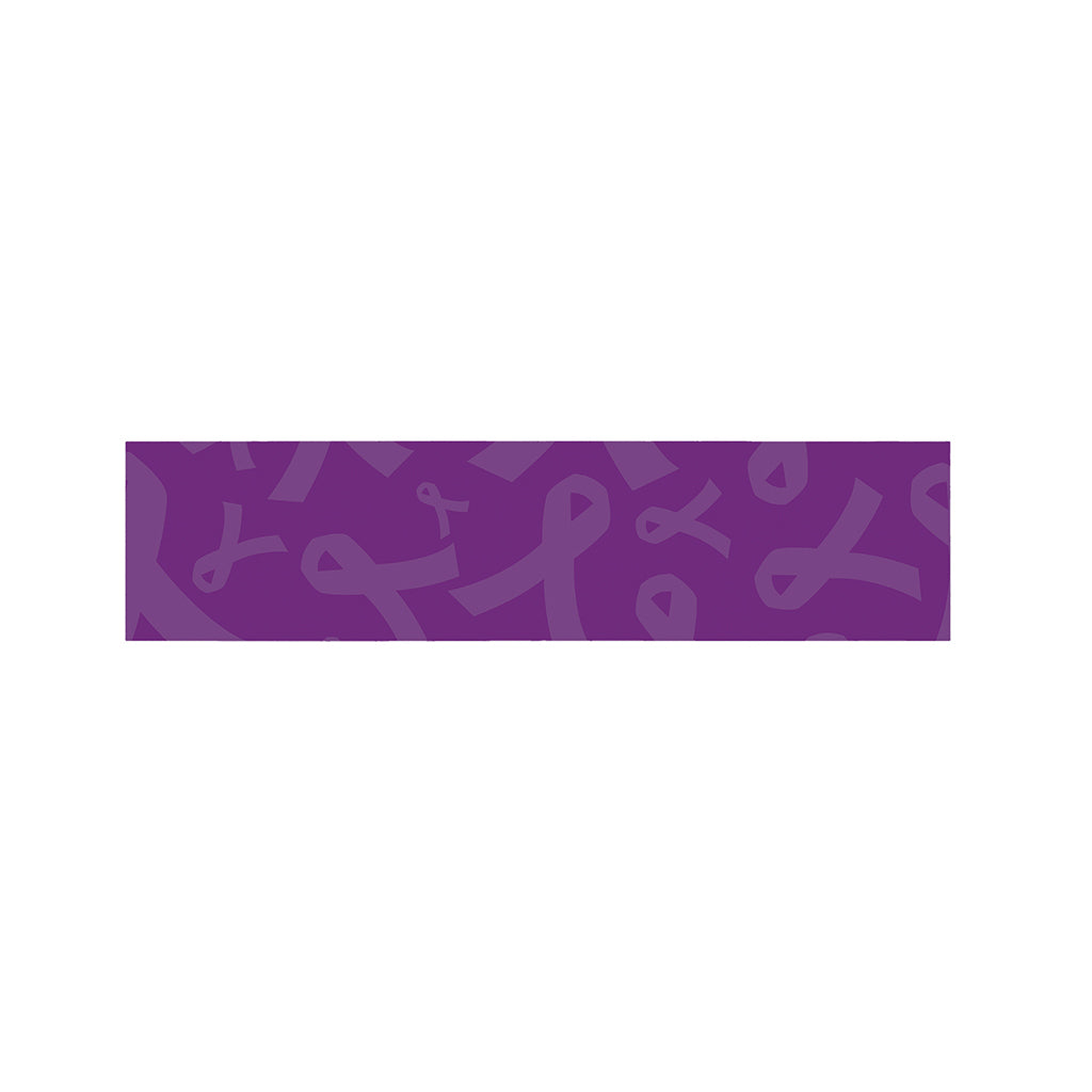 Purple Cancer Awareness Ribbon Print Bed Runner