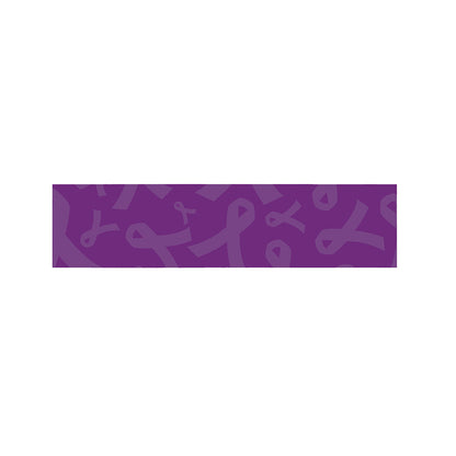 Purple Cancer Awareness Ribbon Print Bed Runner