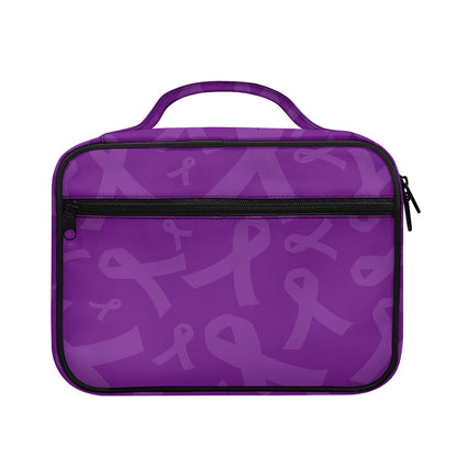 Purple Cancer Awareness Ribbon Print Briefcase Bible Bag