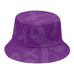 Purple Cancer Awareness Ribbon Print Bucket Hat