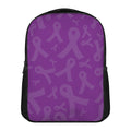 Purple Cancer Awareness Ribbon Print Casual Backpack