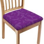 Purple Cancer Awareness Ribbon Print Chair Cushion Cover