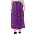 Purple Cancer Awareness Ribbon Print Chiffon Maxi Skirt
