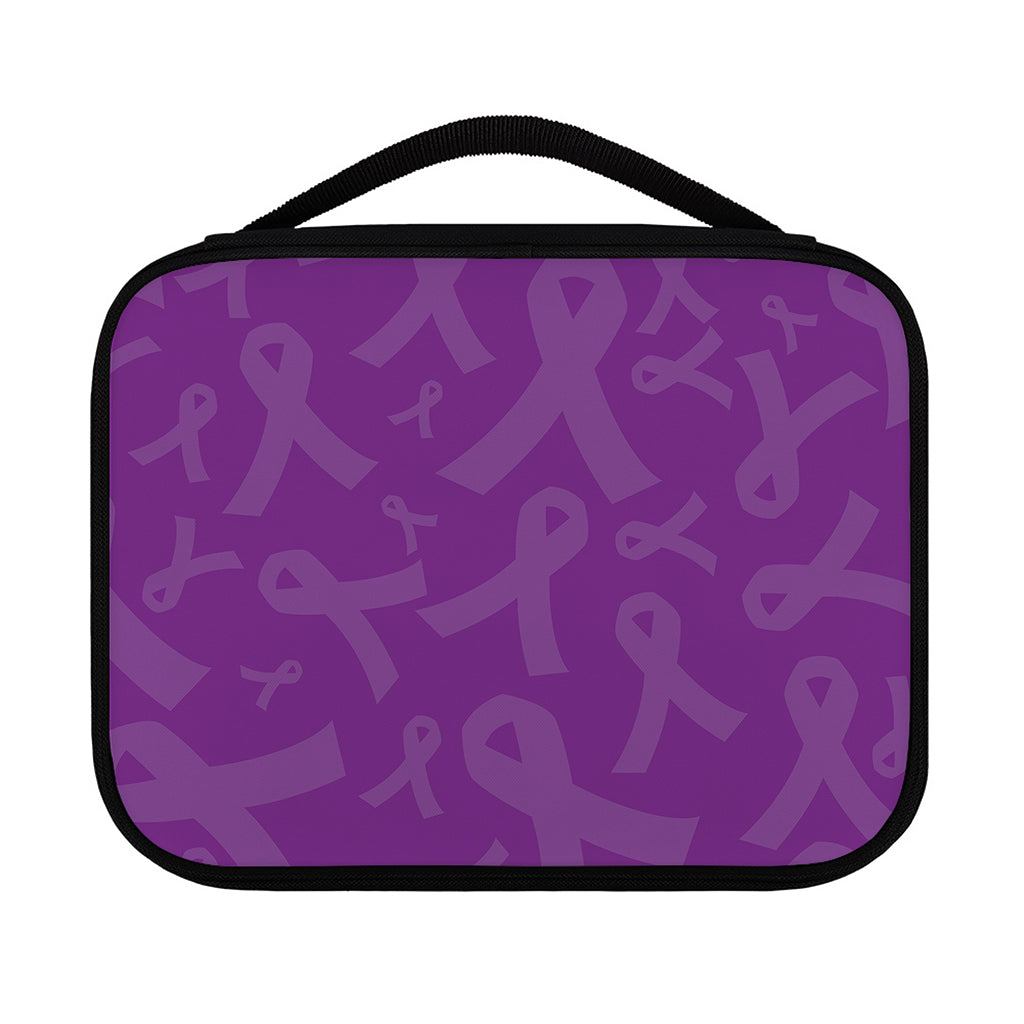 Purple Cancer Awareness Ribbon Print Classic Bible Case