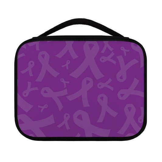 Purple Cancer Awareness Ribbon Print Classic Bible Case