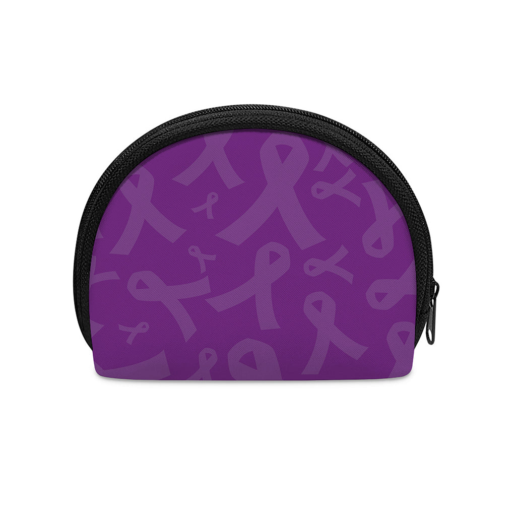 Purple Cancer Awareness Ribbon Print Coin Purse