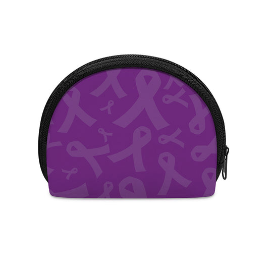 Purple Cancer Awareness Ribbon Print Coin Purse