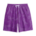 Purple Cancer Awareness Ribbon Print Cotton Shorts
