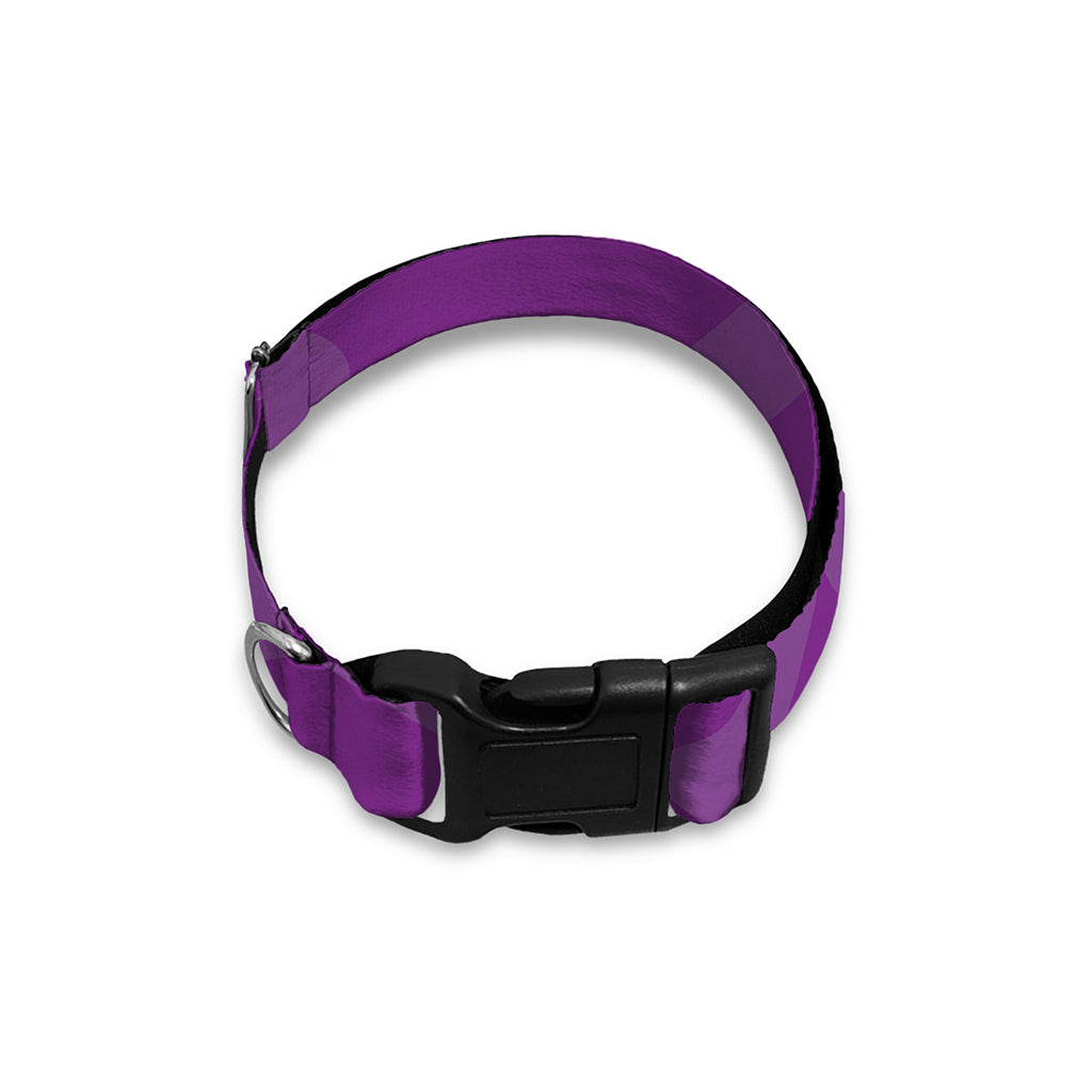 Purple Cancer Awareness Ribbon Print Dog Collar