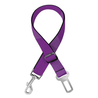 Purple Cancer Awareness Ribbon Print Dog Seat Belt